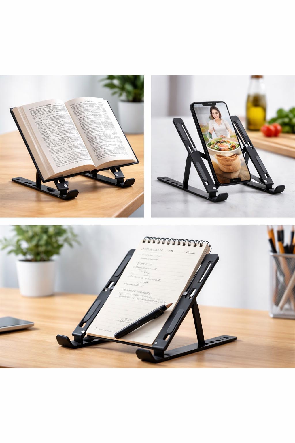 Adjustable Foldable Phone & Book Stand-Plastic